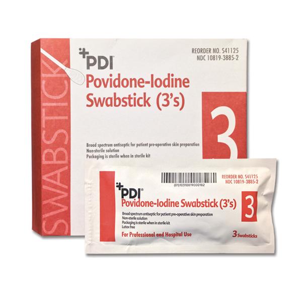 Swabstick Surgical Prep Povidone-Iodine 10% 3's 2.75x5.75